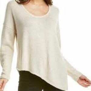 Helmut Lang White Asymmetrical knit cozy sweater Sz S